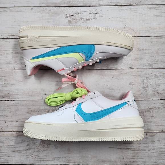 Sz 10 WMNS NIKE‎ AF1 PLT.AF.ORM White Baltic Blue DZ5197 100 - New/NoLid - Picture 3 of 9